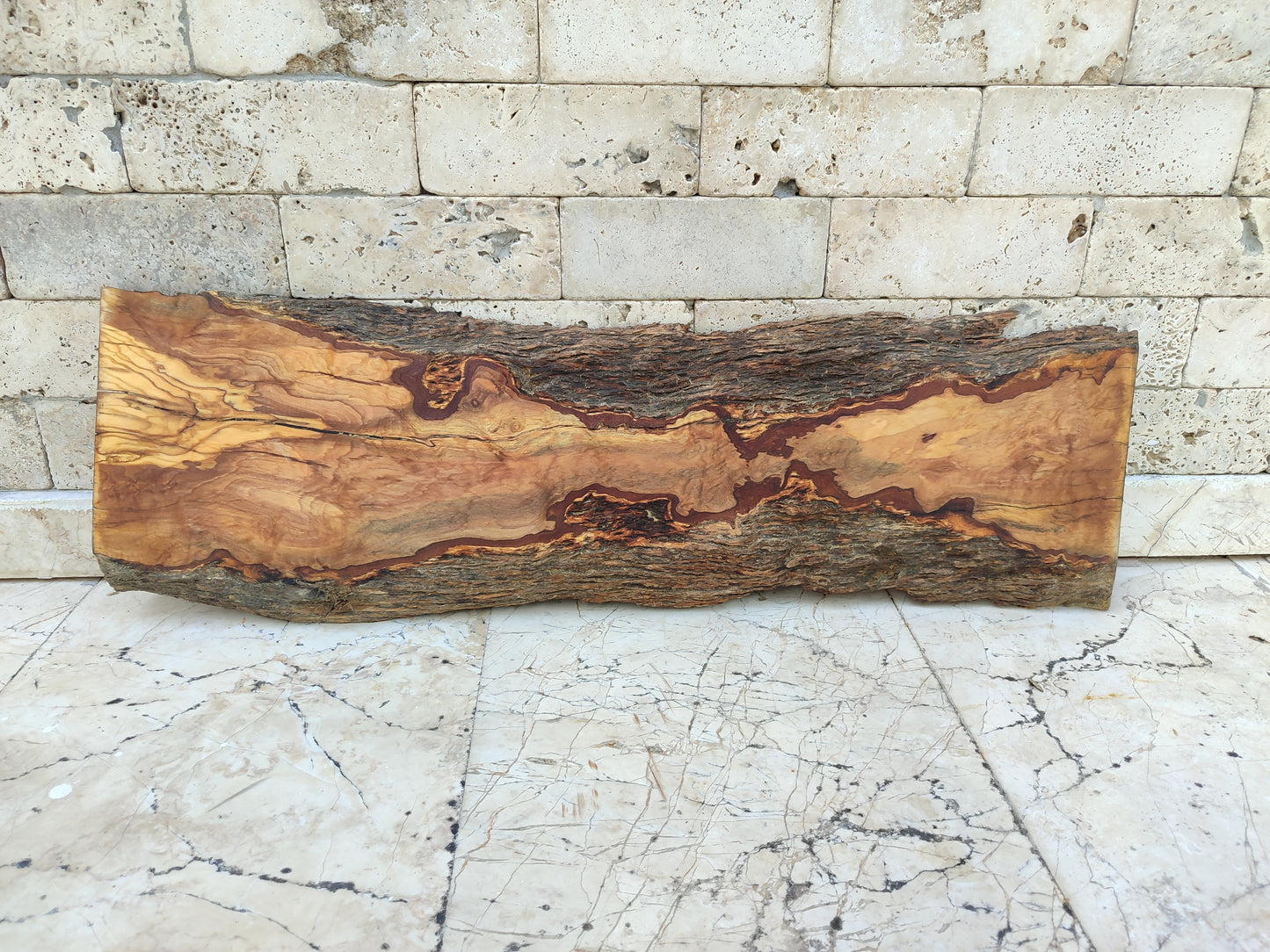 Rare Olive Wood Live Edge Slab – 23x77x2.7cm Ultra‑Dry, Natural Luster, Unique Grain, Sustainable Luxury for Epoxy & High‑End Crafts