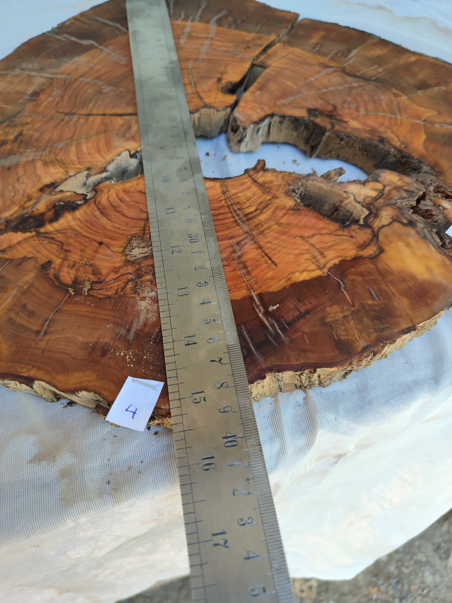 Rare Olive Wood Live Edge Slab – Unique Grain, Premium Natural Luster, 36x38x2.5 cm – Sustainable Luxury for Epoxy & Artisan Crafts