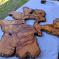 3pcs Rare Live Edge Olive Wood Slab 55x56cm | Super Dry 3% Moisture | Unique Grain for Epoxy Resin, Guitar Body & Luxury Art.