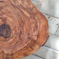 Rare Olive Wood Live Edge Slab - Unique Grain, Sustainable Luxury - 32x38x2.5cm Premium Natural Luster