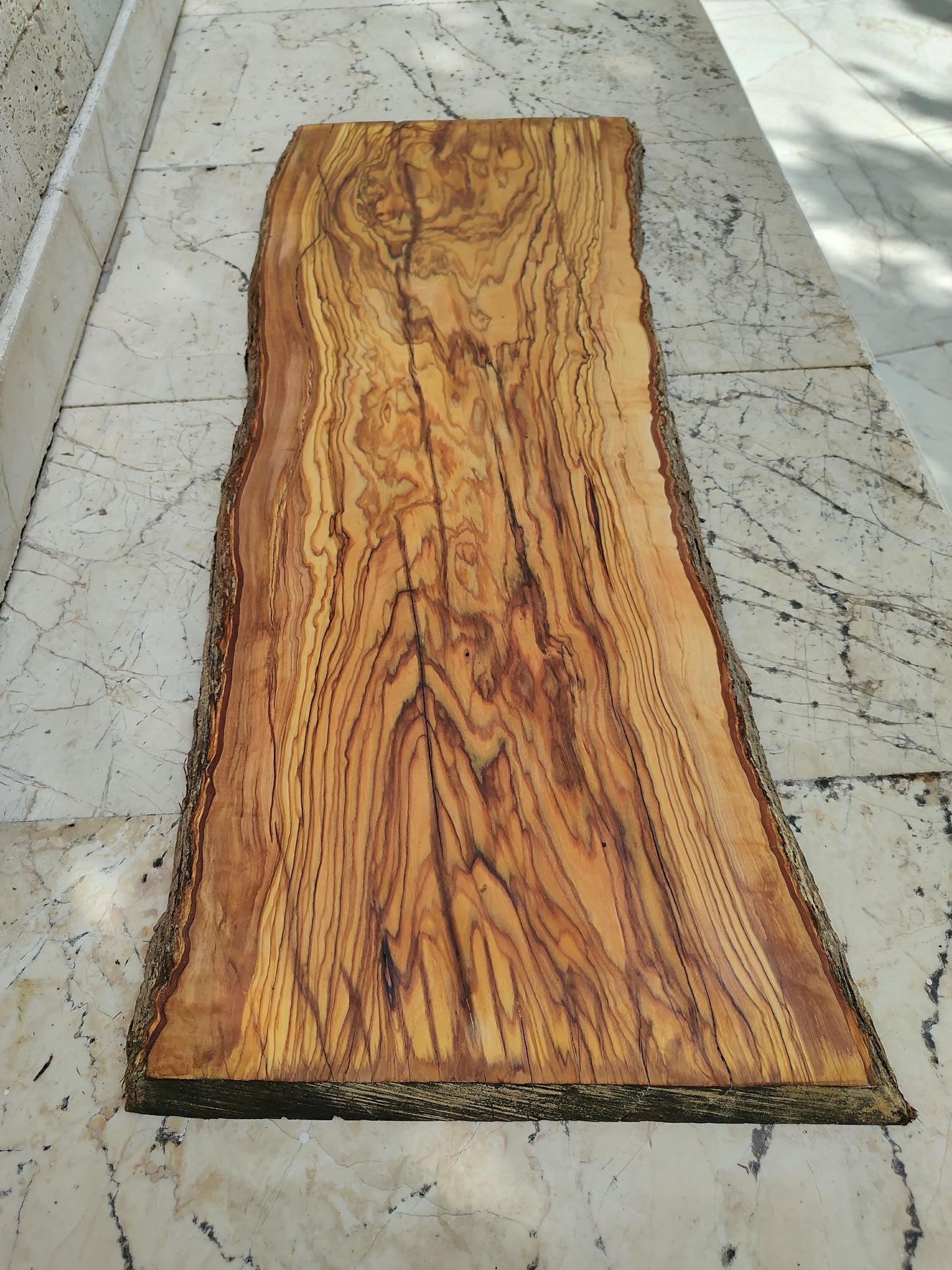 Rare Olive Wood Live Edge Slab – 33x78cm Premium Sustainable Luxury for Epoxy, Table & Craft