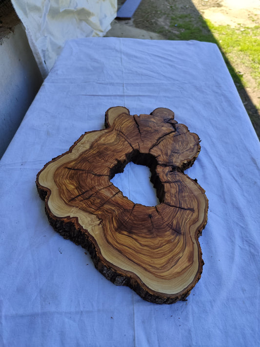 Rare Olive Wood Slab 27x40cm • Live Edge for Epoxy Resin • Dried Luthier Timber • Unique Grain Luxury DIY Material