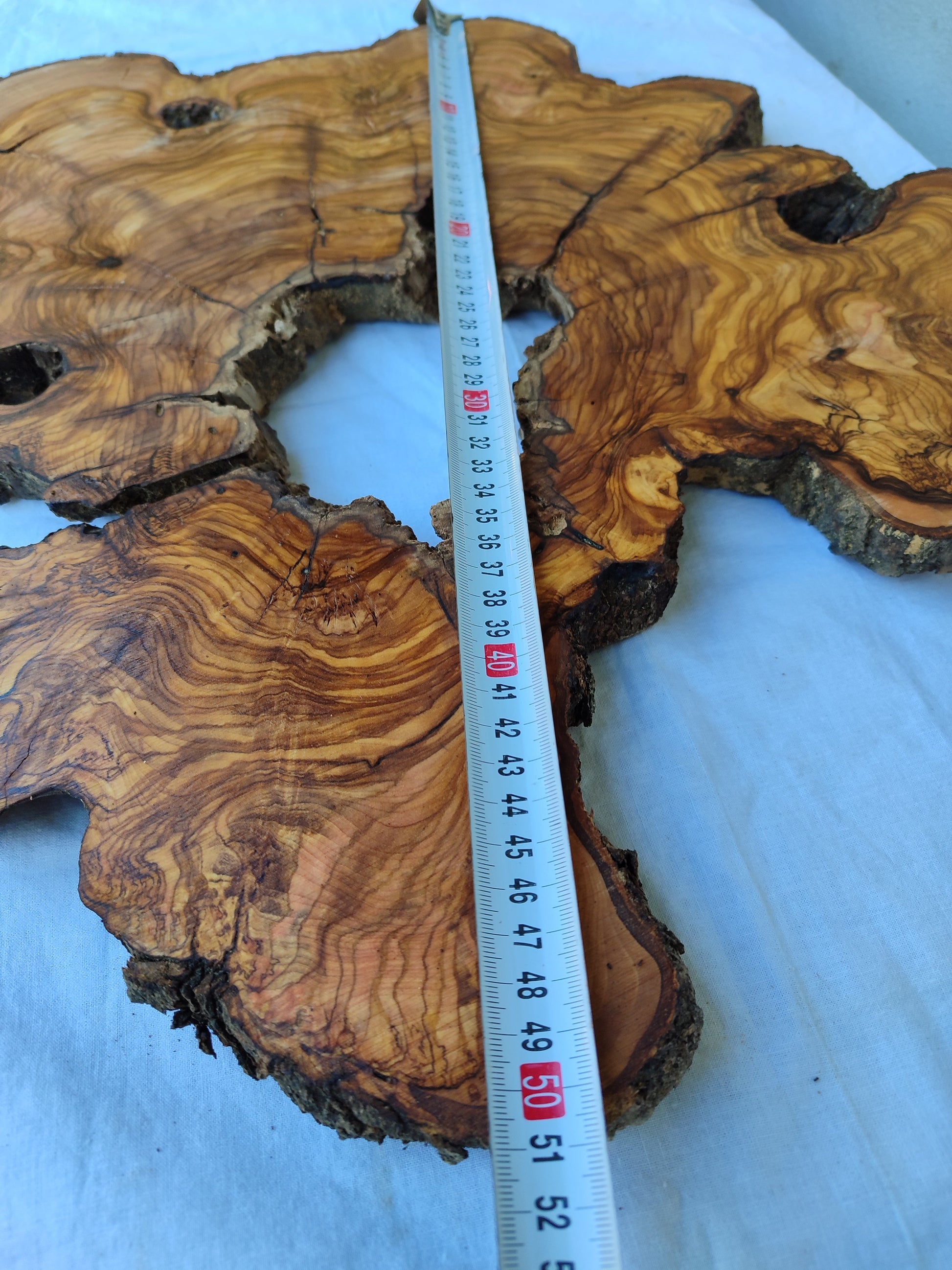 Rare Olive Wood Slab 51x51cm | Live Edge for Epoxy Resin & Coffee Table.