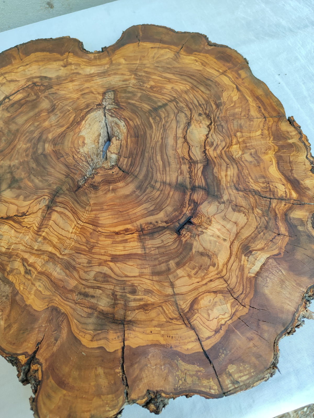Live Edge Olive Wood Slab 38x46cm Epoxy Resin Coffee Table
