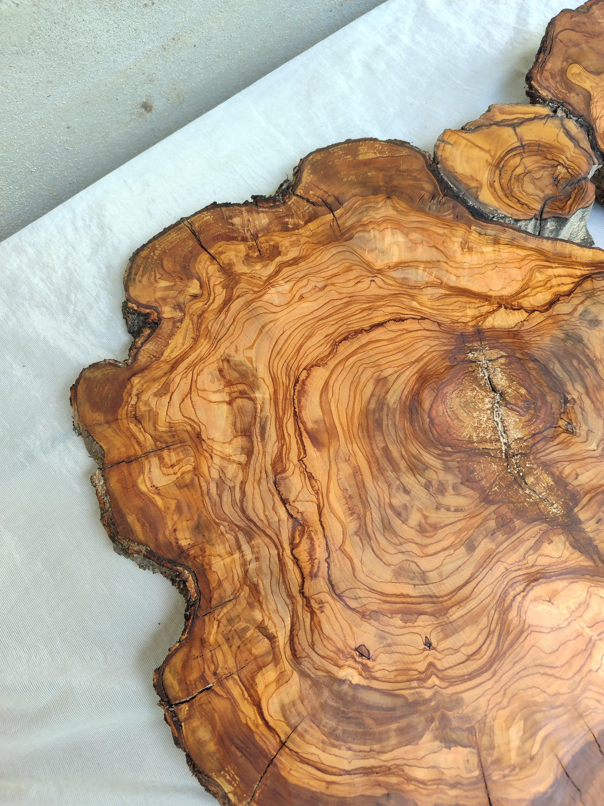 Epoxy Resin Olive Wood Slab Live Edge 37x50cm Coffee Table