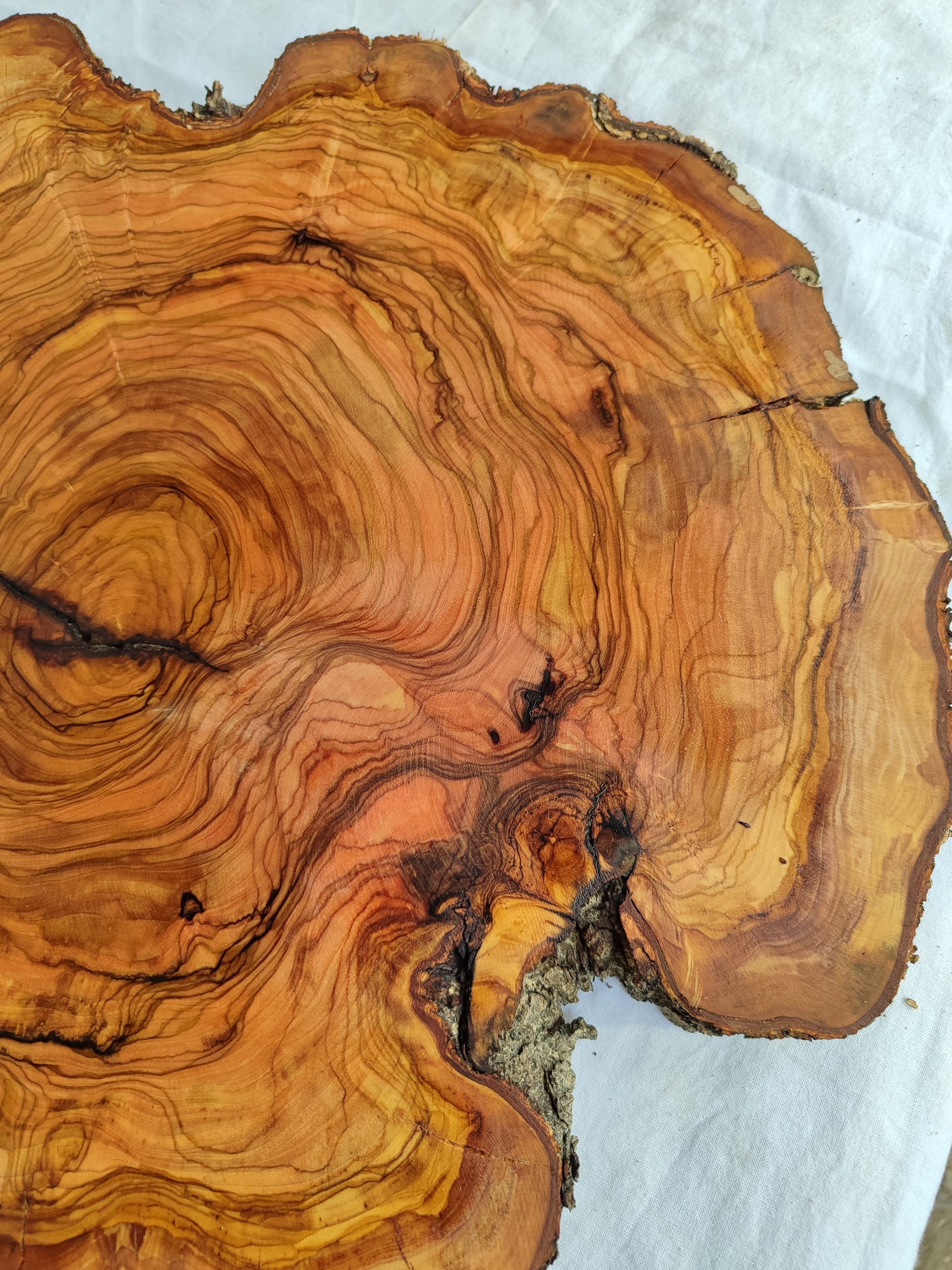 Rare Olive Wood Live Edge Slab – Unique Grain Sustainable Luxury for Epoxy Table & Craft - Olive Generic