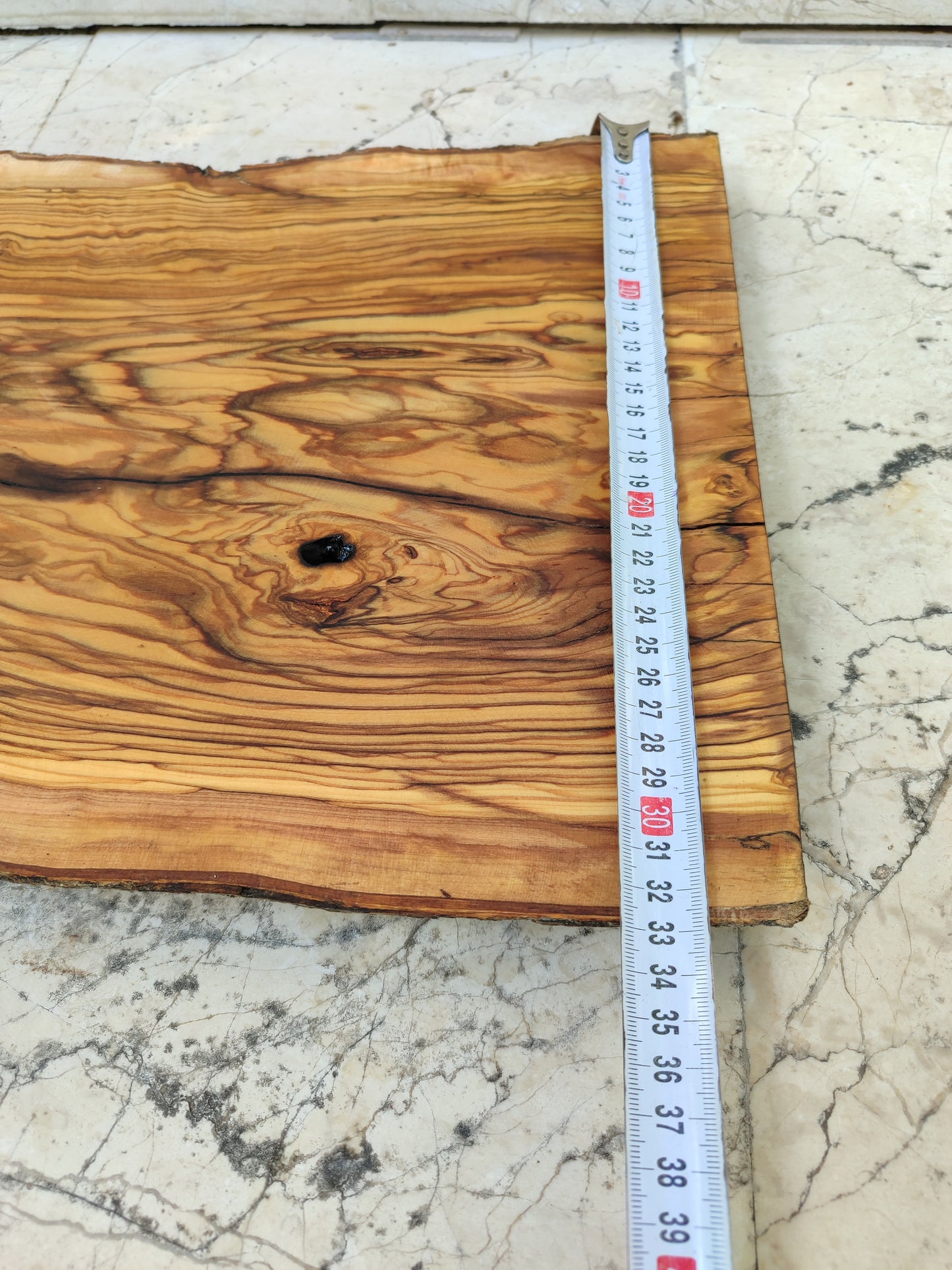 Rare Olive Wood Live Edge Slab – 33x78cm Premium Sustainable Luxury for Epoxy, Table & Craft