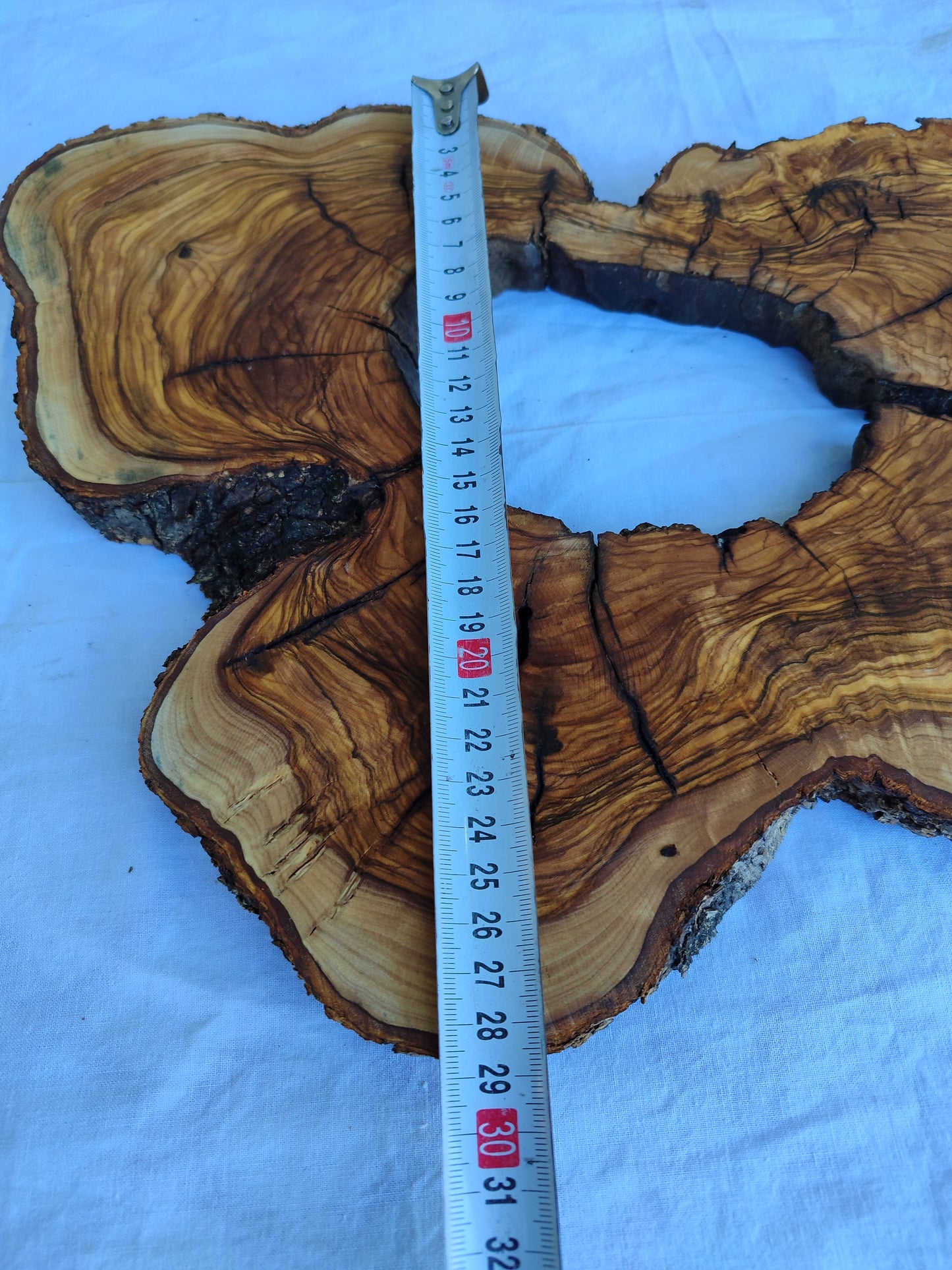 Rare Live Edge Olive Wood Slab 29x40cm | Unique Grain for Epoxy Guitar & Luxury Crafts | Ultra-Dry 3% Moisture Lumber