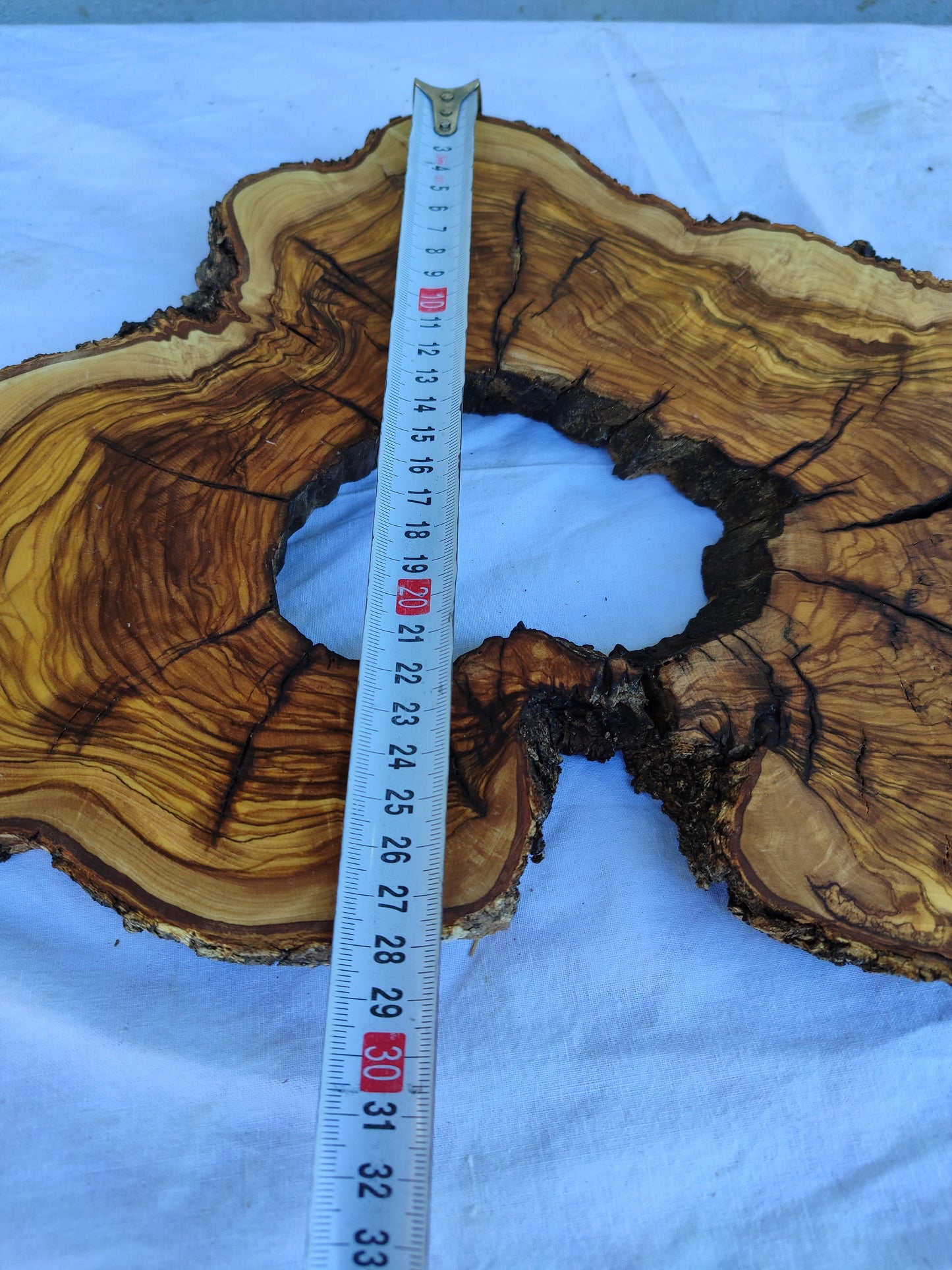 Rare Olive Wood Live Edge Slab 28x40cm | Exotic Epoxy Resin & Luthier Wood | Super Dry 3% Moisture | Sustainable Luxury