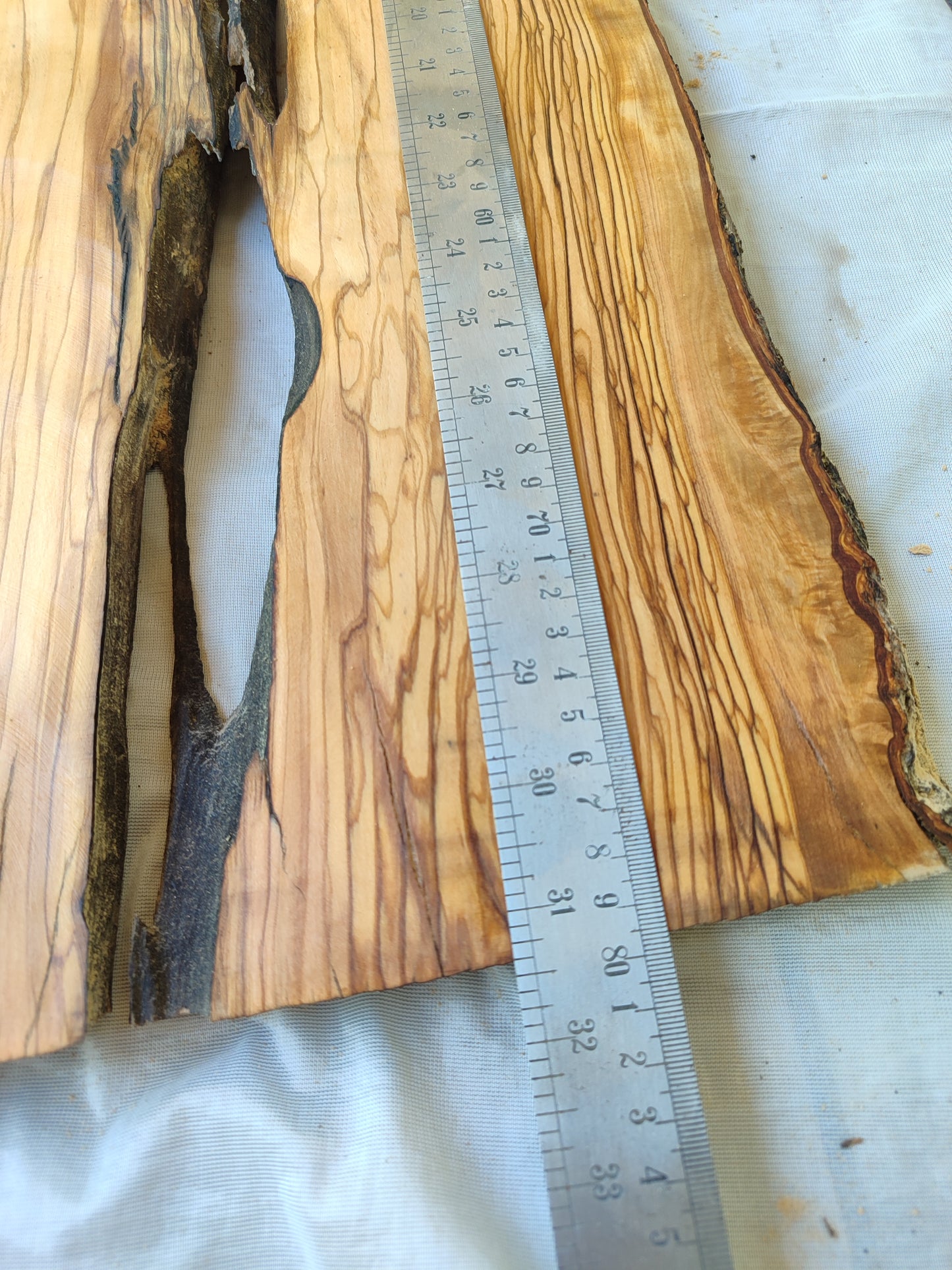Rare Olive Wood Slab – Live Edge, Unique Grain, Sustainable Luxury, 30x80x2.7 cm, Epoxy Friendly, Natural Luster