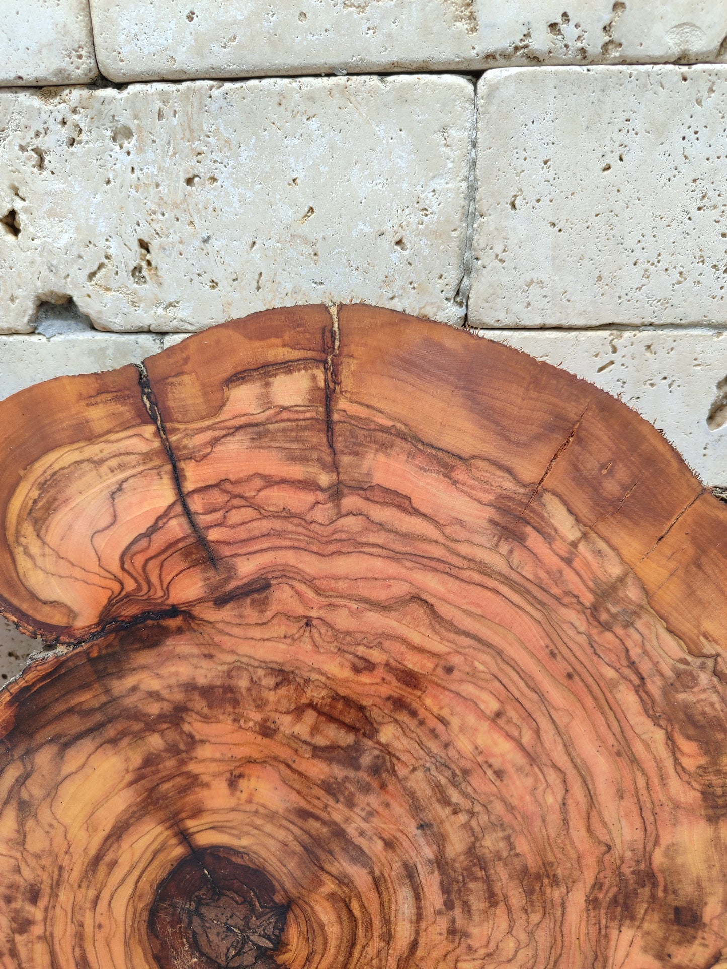 Rare Olive Wood Live Edge Slab – 32x40 cm Premium Sustainable Luxury, Unique Grain & Natural Luster