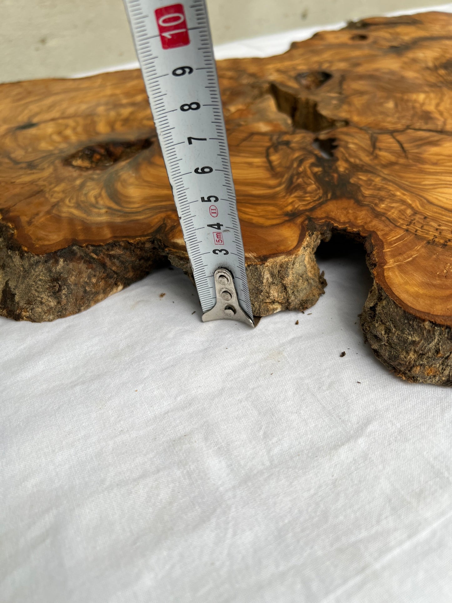 Rare Live Edge Olive Wood Slab 38x61cm - Premium Dry Luthier Lumber for Epoxy Resin Art, Coffee Tables & Unique Guitar Bodies.