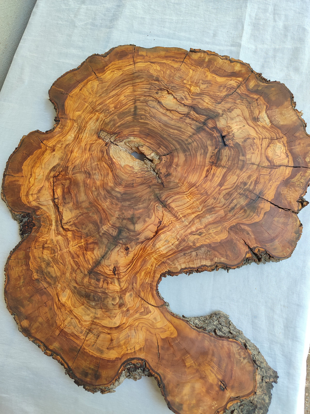 Live Edge Olive Wood Slab 38x46cm Epoxy Resin Coffee Table
