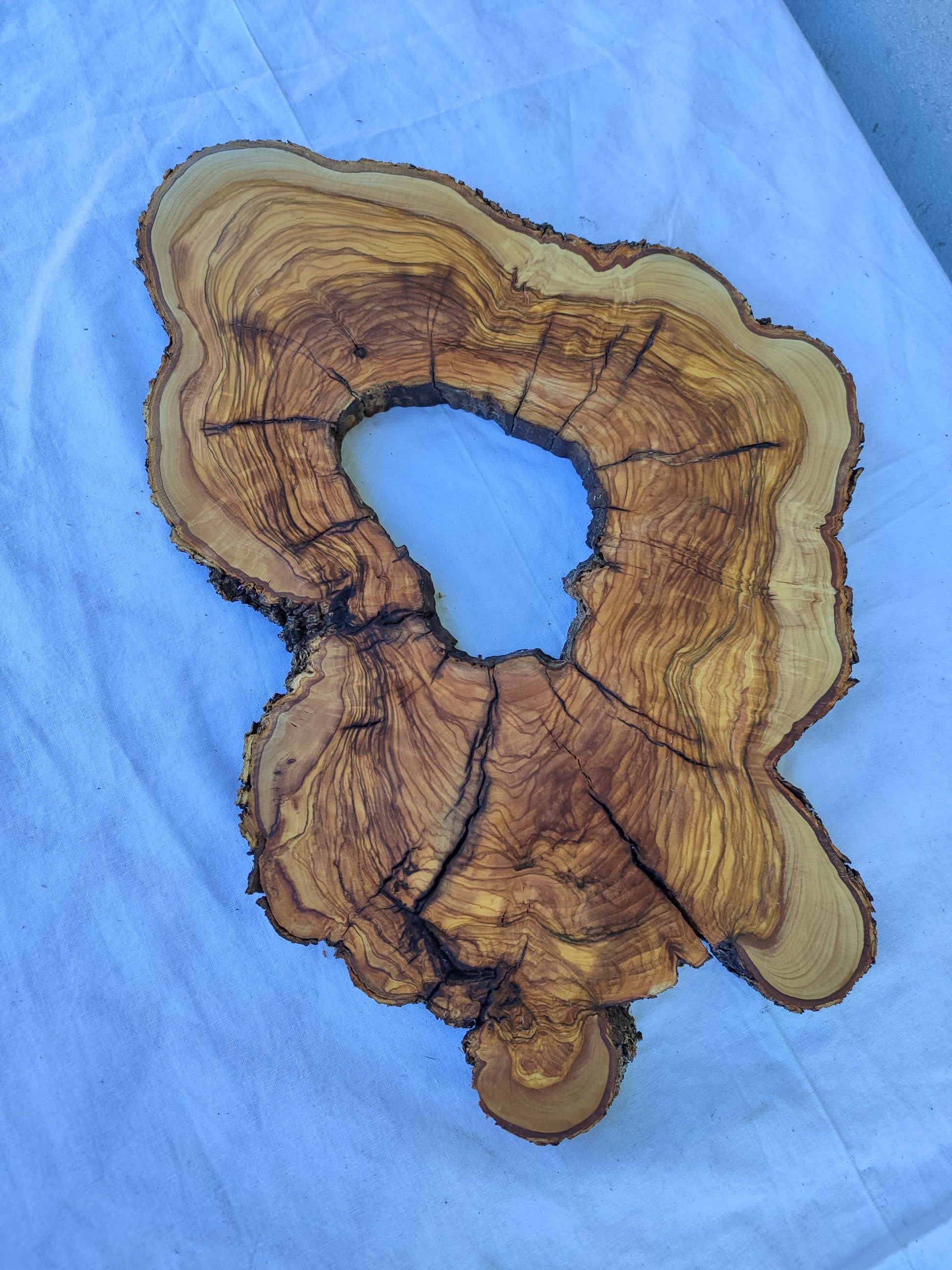 Rare Olive Wood Slab 27x40cm • Live Edge for Epoxy Resin • Dried Luthier Timber • Unique Grain Luxury DIY Material