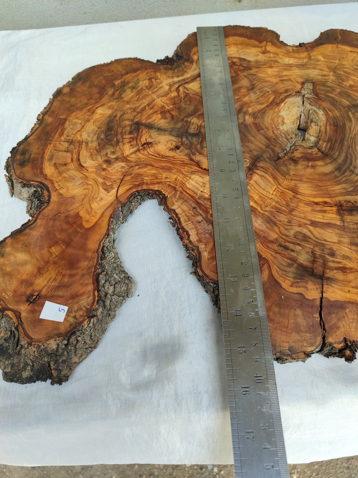 Live Edge Olive Wood Slab 38x46cm Epoxy Resin Coffee Table