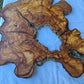 Rare Huge Live Edge Olive Wood Burl Slab 48x52cm - Premium Dry Exotic Lumber for Epoxy Resin Art, Guitar Body & Luxury Coffee Table DIY.