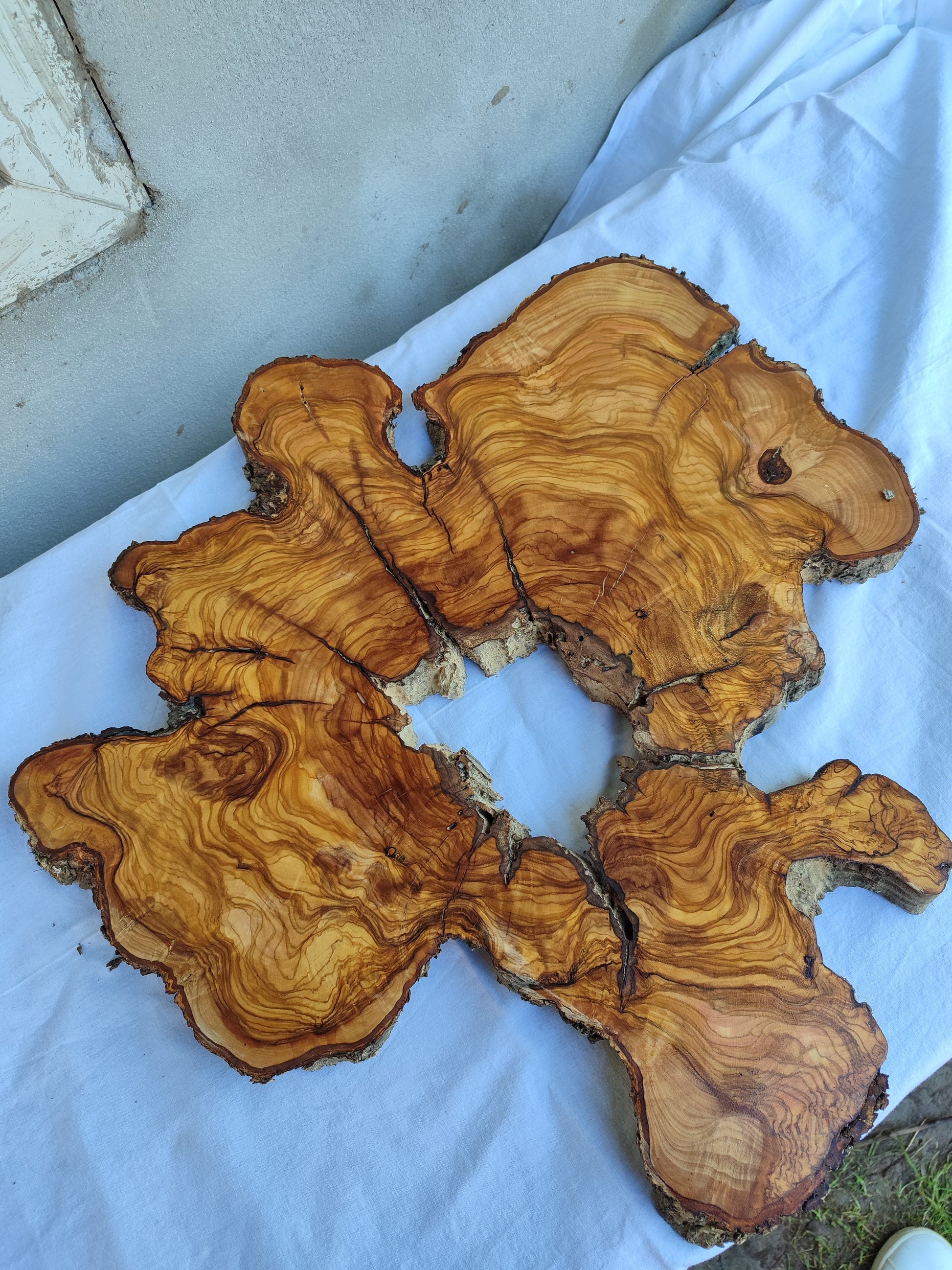 Rare 300yr Old Olive Wood Slab | Huge Live Edge for Epoxy Resin | Super Dry Unique Grain | Luthier Guitar Body & Clock Base | Luxury DIY.