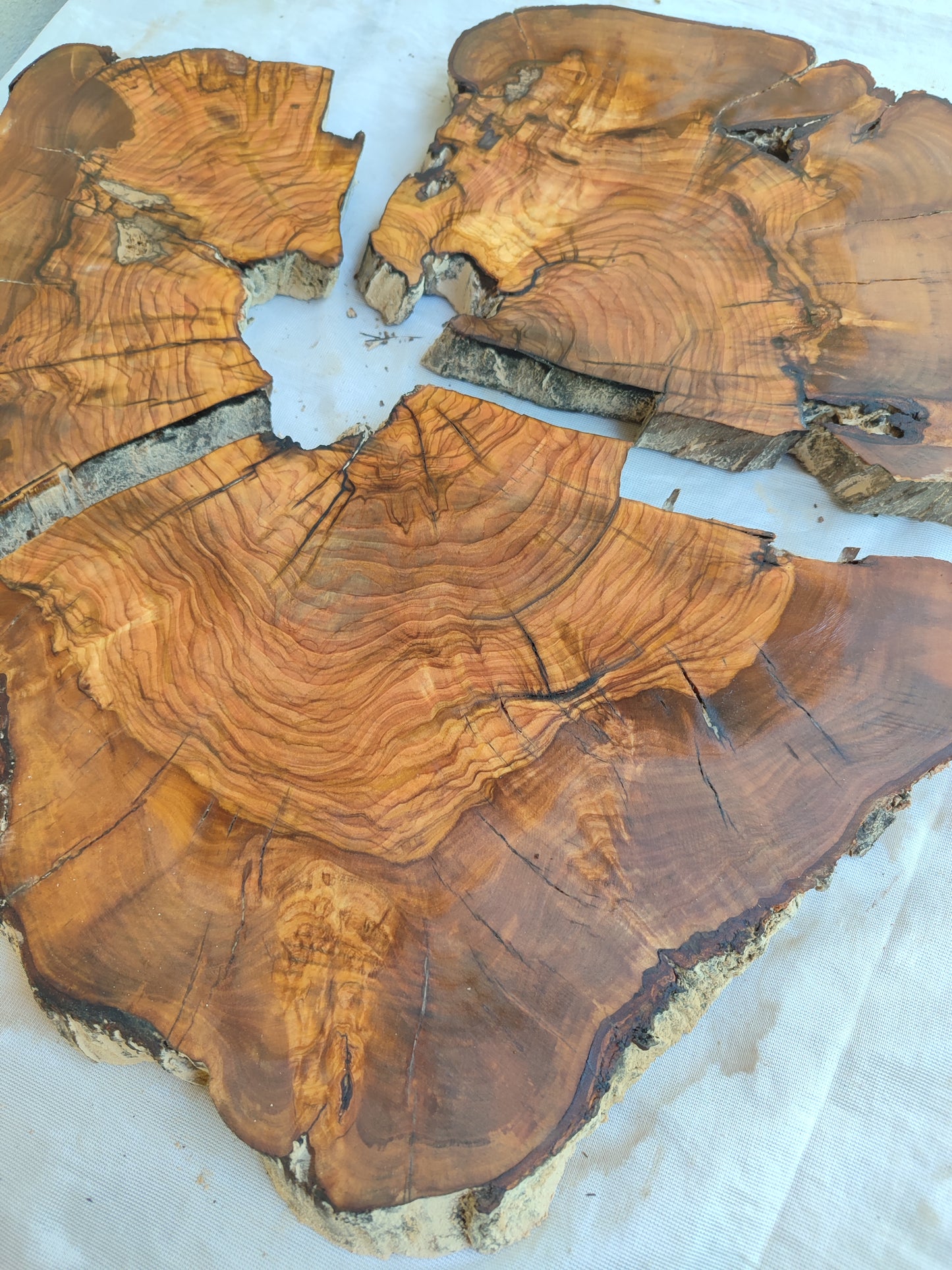Rare Olive Wood Live Edge Slab – 37x40x2.5 cm, Unique Grain, Sustainable Luxury for Epoxy & Furniture