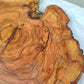 Rare Olive Wood Slab – Live Edge Unique Grain Sustainable Luxury – 40x42x2.5cm Premium Natural Luster - Olive Generic