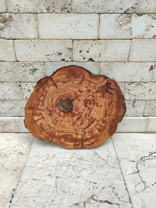 Rare Olive Wood Slab – Live Edge, Unique Grain, Sustainable Luxury – Premium Natural Luster for Epoxy & Artisan Crafts (31x37x2.5 cm)