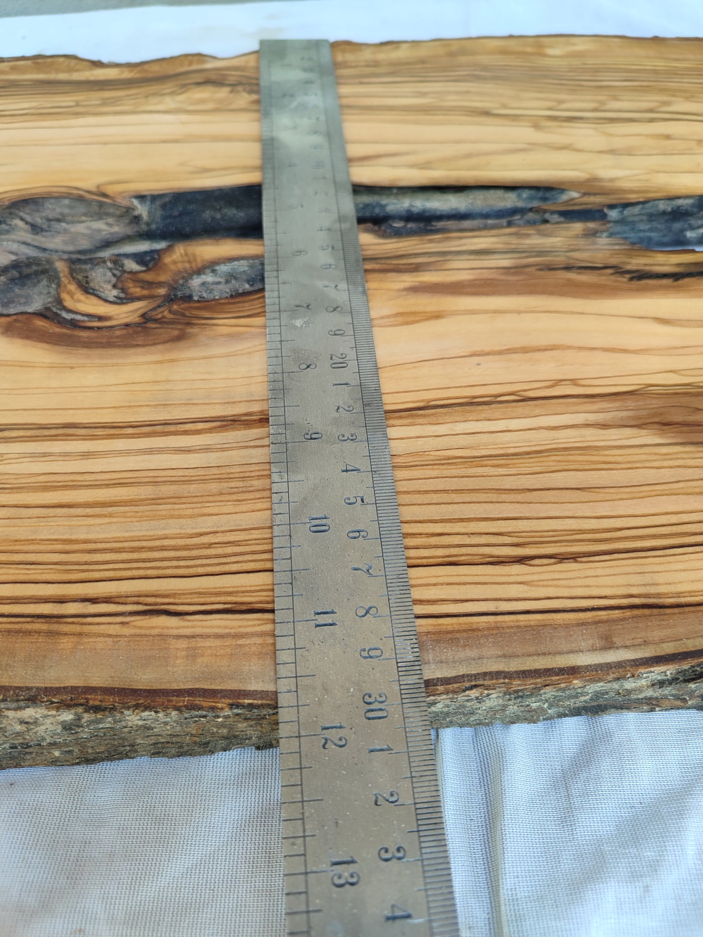 Rare Olive Wood Slab – Live Edge, Unique Grain, Sustainable Luxury, 30x80x2.7 cm, Epoxy Friendly, Natural Luster