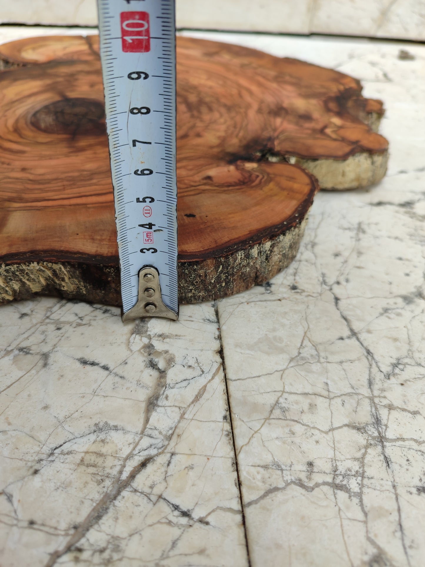 Rare Olive Wood Live Edge Slab – 32x40 cm Premium Sustainable Luxury, Unique Grain & Natural Luster