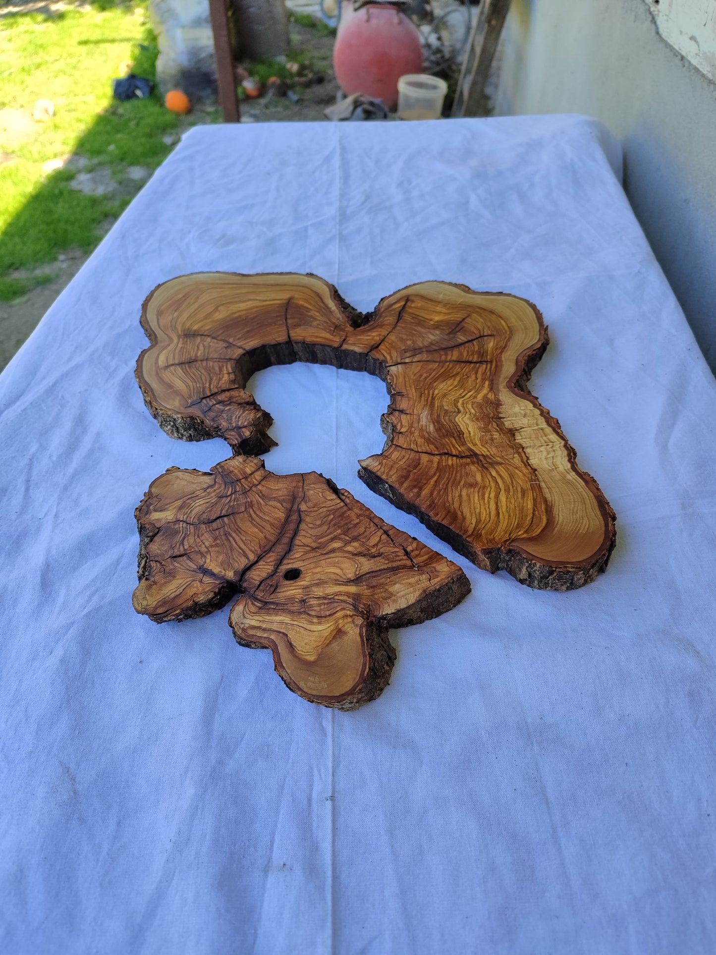 Rare Olive Wood Live Edge Slab 28x40cm - Ultra Dry Figured Lumber for Epoxy Resin Clock Guitar & Luxury Crafts