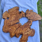 Rare Ancient Olive Wood Slab 43x53cm Live Edge Lumber for Epoxy Resin.