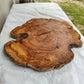 Rare Olive Wood Slab – Live Edge Unique Grain Sustainable Luxury – 40x42x2.5cm Premium Natural Luster - Olive Generic