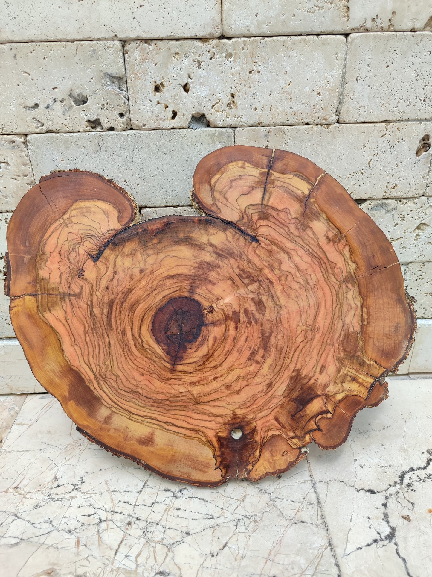 Rare Olive Wood Slab – Live Edge Slab, Unique Grain, Sustainable Luxury – 32x38x2.5 cm for Epoxy, Table & Craft