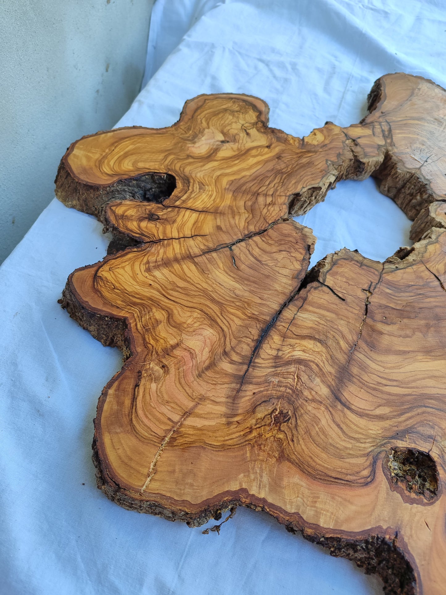 Rare Olive Wood Slab 51x51cm | Live Edge for Epoxy Resin & Coffee Table.