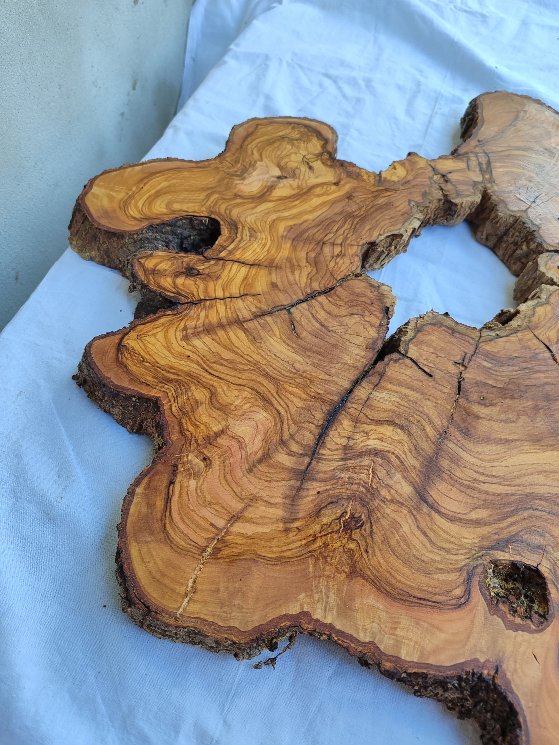 Rare Olive Wood Slab 51x51cm | Live Edge for Epoxy Resin & Coffee Table.