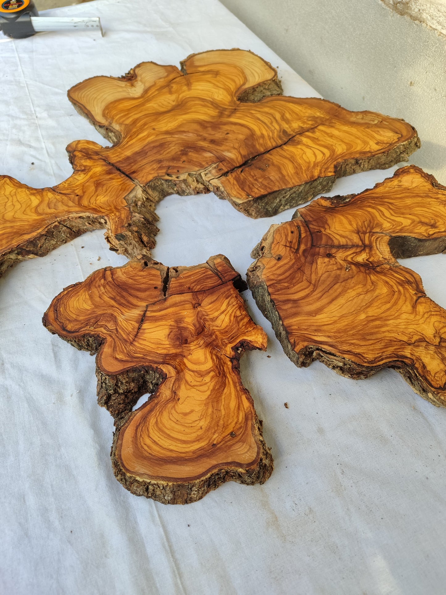 Rare Olive Wood Slab 53x55cm - Live Edge for Epoxy Resin & Coffee Table.