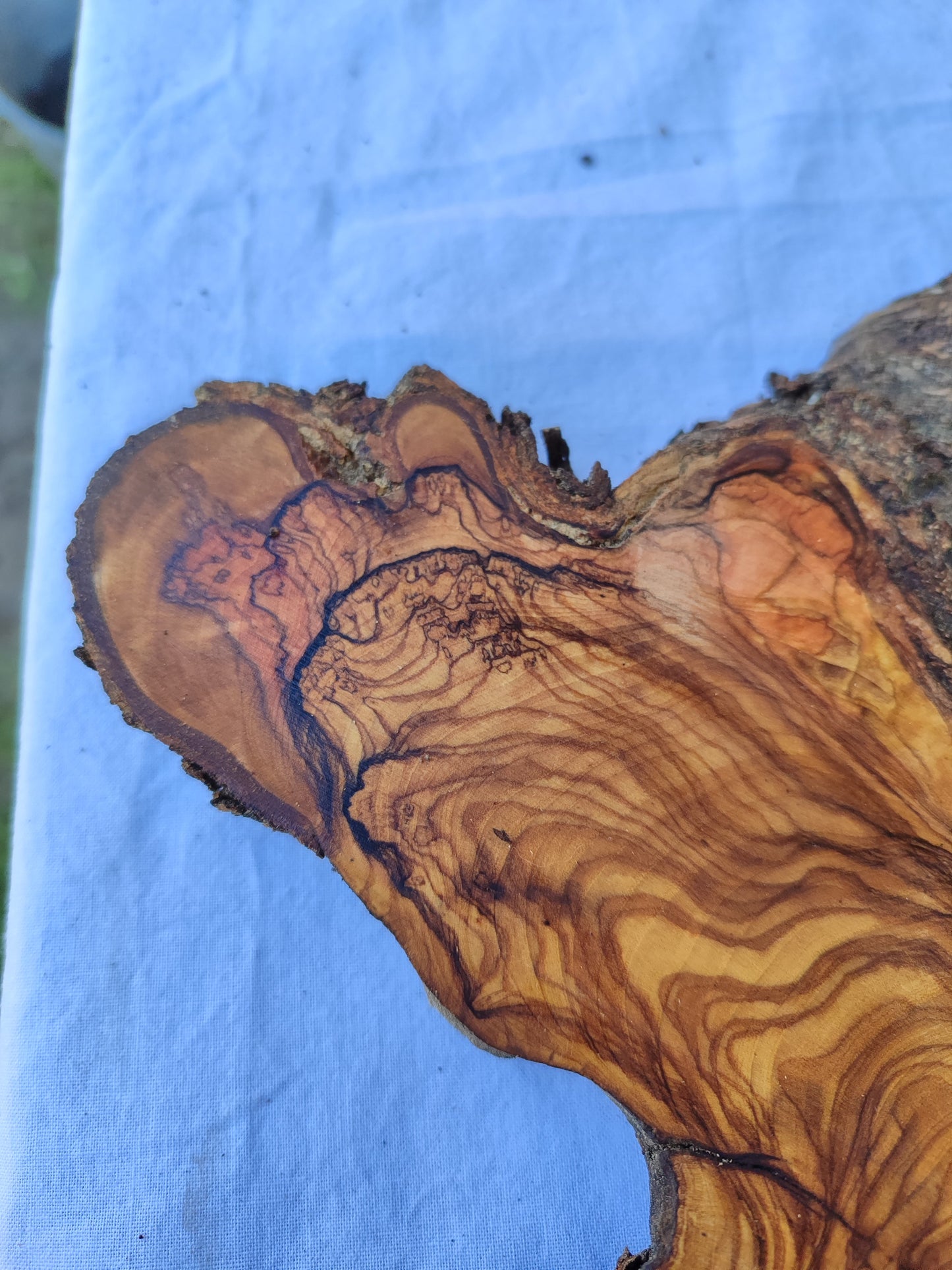 3pcs Rare Live Edge Olive Wood Slab 55x56cm | Super Dry 3% Moisture | Unique Grain for Epoxy Resin, Guitar Body & Luxury Art.