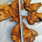 Rare Olive Wood Slab 53x55cm - Live Edge for Epoxy Resin & Coffee Table.