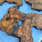 3pcs Rare Live Edge Olive Wood Slab 55x56cm | Super Dry 3% Moisture | Unique Grain for Epoxy Resin, Guitar Body & Luxury Art.