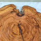 Rare Olive Wood Slab – Live Edge Unique Grain Sustainable Luxury – 40x42x2.5cm Premium Natural Luster - Olive Generic