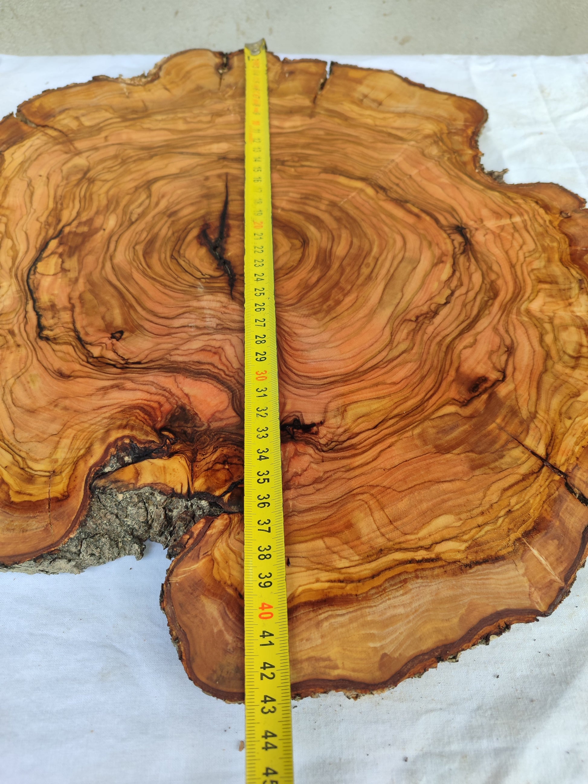 Rare Olive Wood Live Edge Slab – Unique Grain Sustainable Luxury for Epoxy Table & Craft - Olive Generic