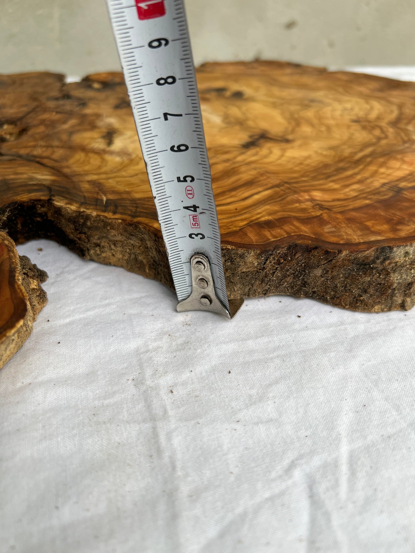 Rare Live Edge Olive Wood Slab (44x64cm) - Super Dry Epoxy Resin Lumber for Coffee Table, Clock & Guitar Body - Unique Natural Grain Art.