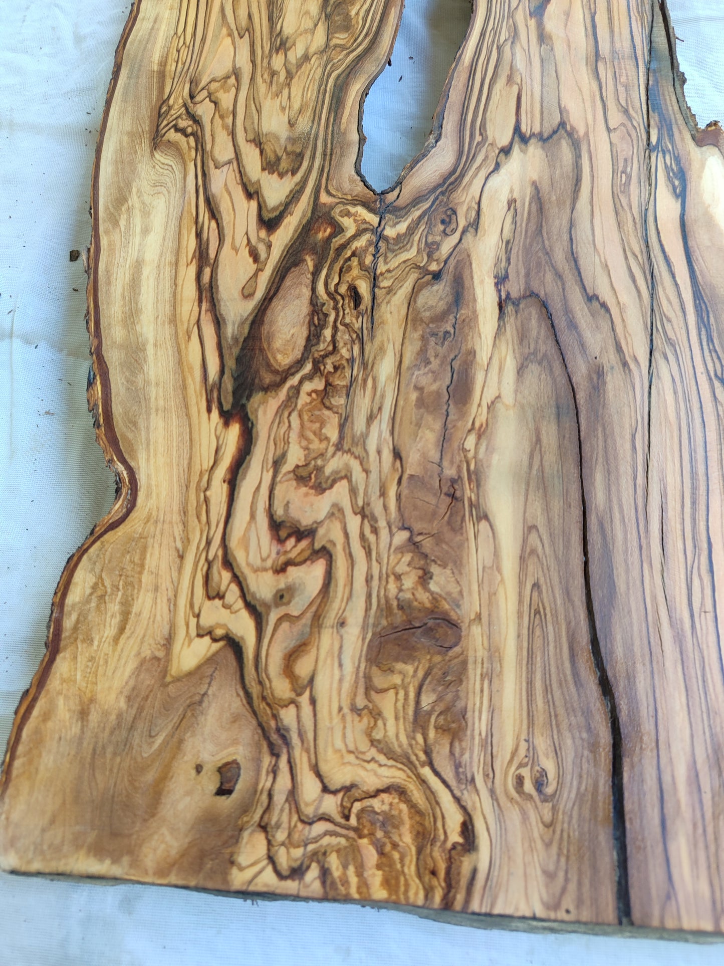 Rare Live Edge Olive Wood Slab – Unique Grain, Sustainable Luxury for Epoxy, Table & Crafts