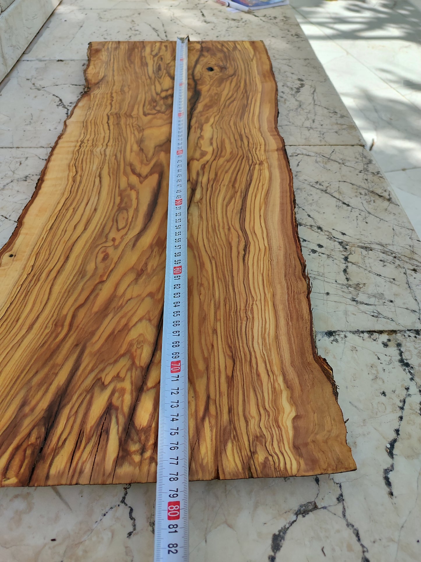 Rare Olive Wood Live Edge Slab – 33x78cm Premium Sustainable Luxury for Epoxy, Table & Craft