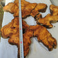 Rare Olive Wood Slab 23"x23" | Live Edge Epoxy Table Top | Premium Luthier Wood | Dry Exotic Lumber | Unique Grain DIY Art 58x59cm.