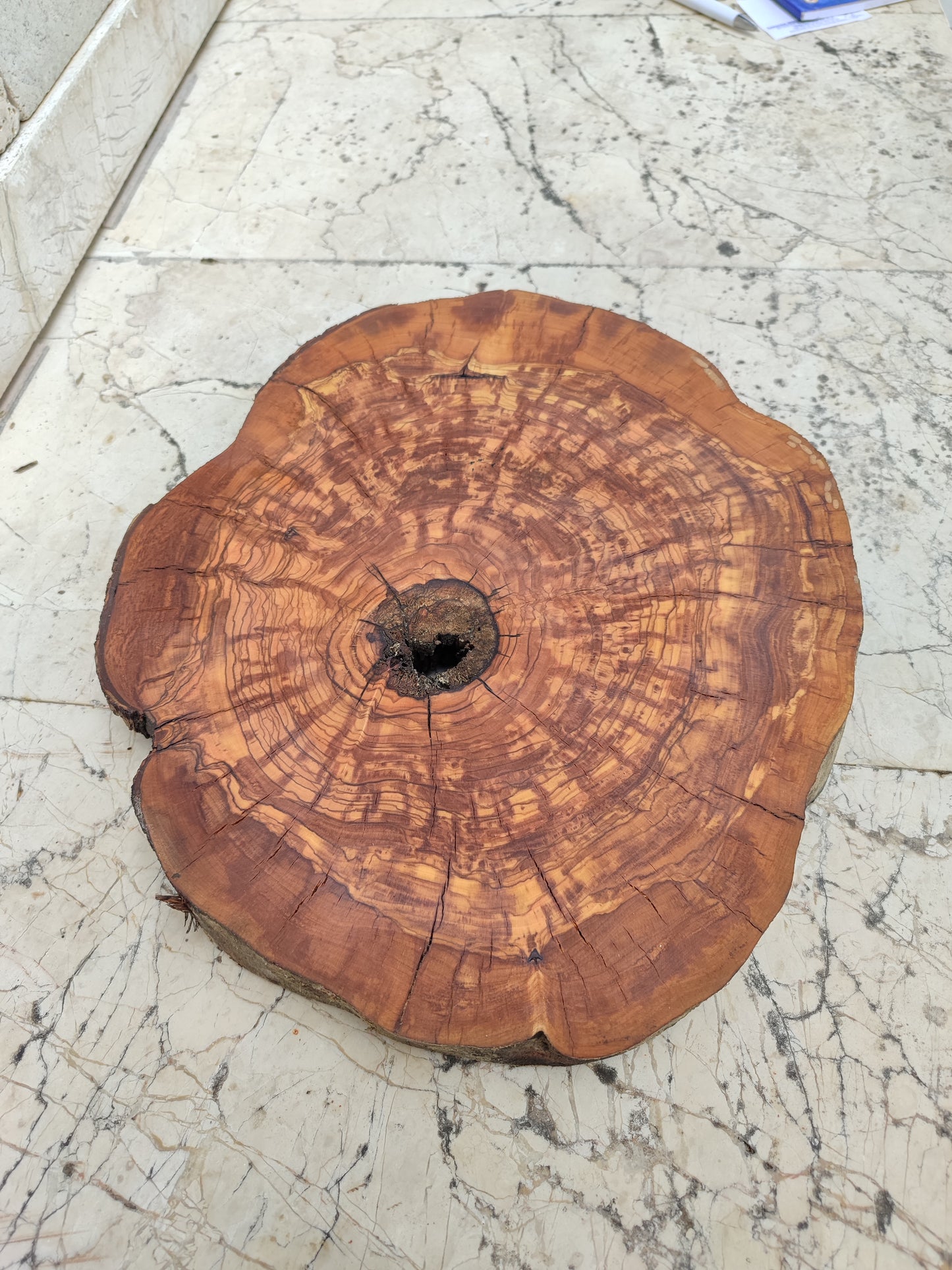 Rare Olive Wood Slab – Live Edge, Unique Grain – Sustainable Luxury for Epoxy, Table & Craft