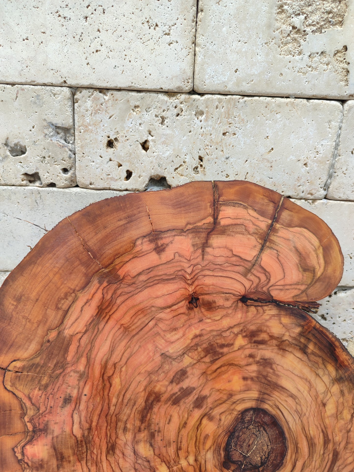 Rare Live Edge Olive Wood Slab - Premium 100% Natural - Unique Grain - Sustainable Luxury - 32x38x2.49 cm