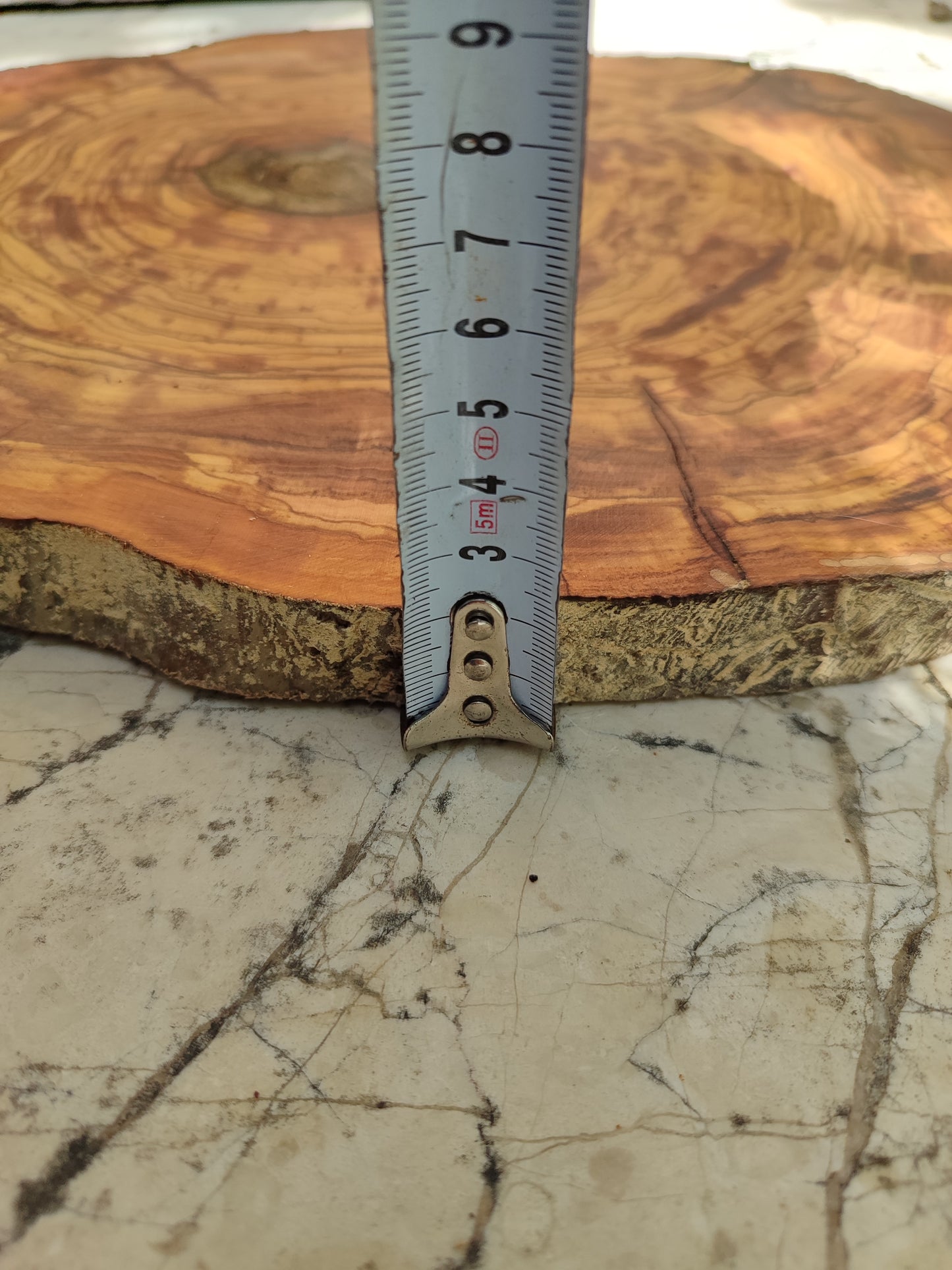 Rare Olive Wood Slab – Live Edge, Unique Grain, Sustainable Luxury – Premium Natural Luster for Epoxy & Artisan Crafts (31x37x2.5 cm)