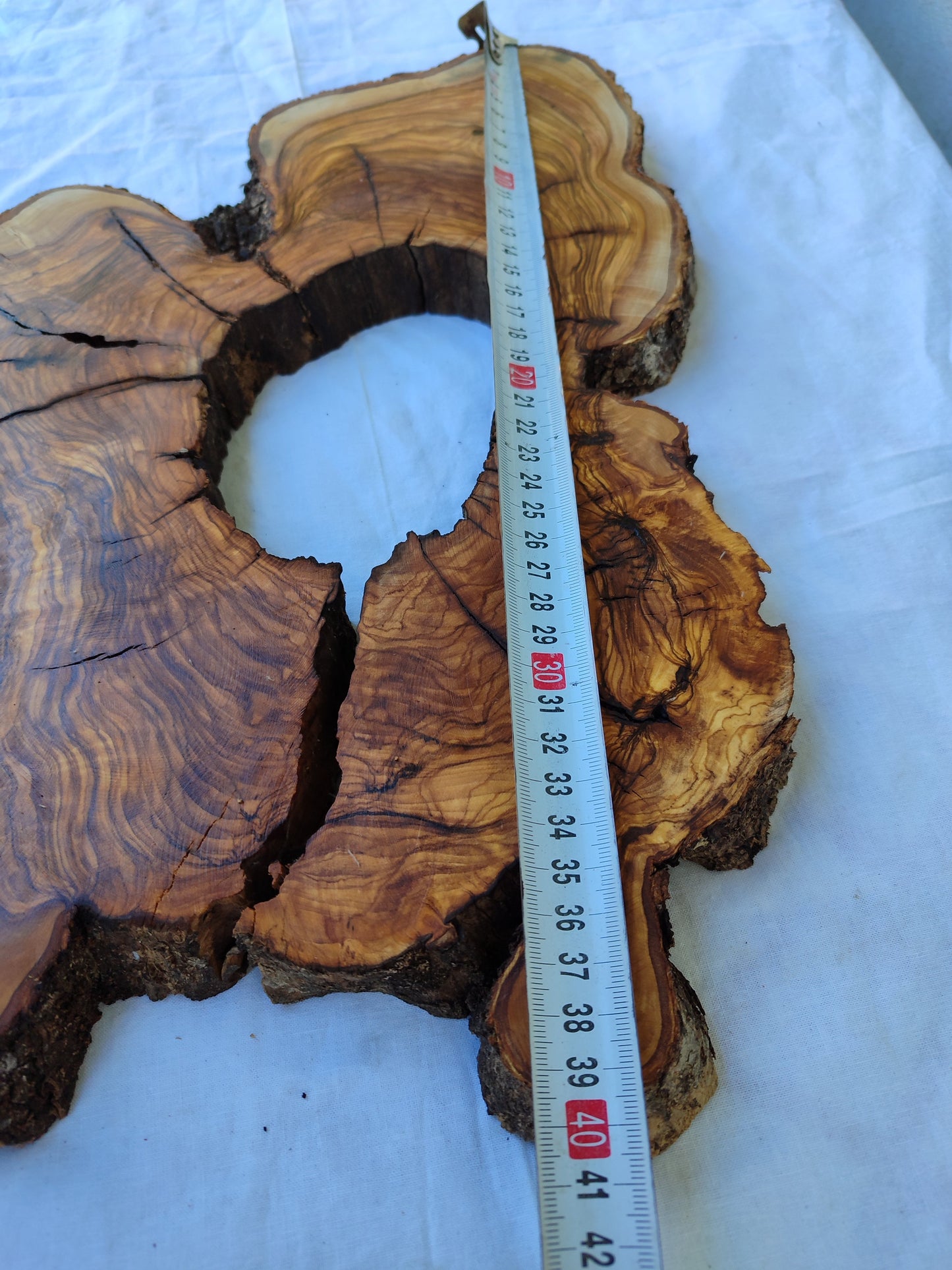 Rare Live Edge Olive Wood Slab 29x40cm | Unique Grain for Epoxy Guitar & Luxury Crafts | Ultra-Dry 3% Moisture Lumber
