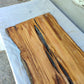 Rare Live Edge Olive Wood Slab – 33x80cm, Sustainable Luxury, Unique Grain, Natural Luster