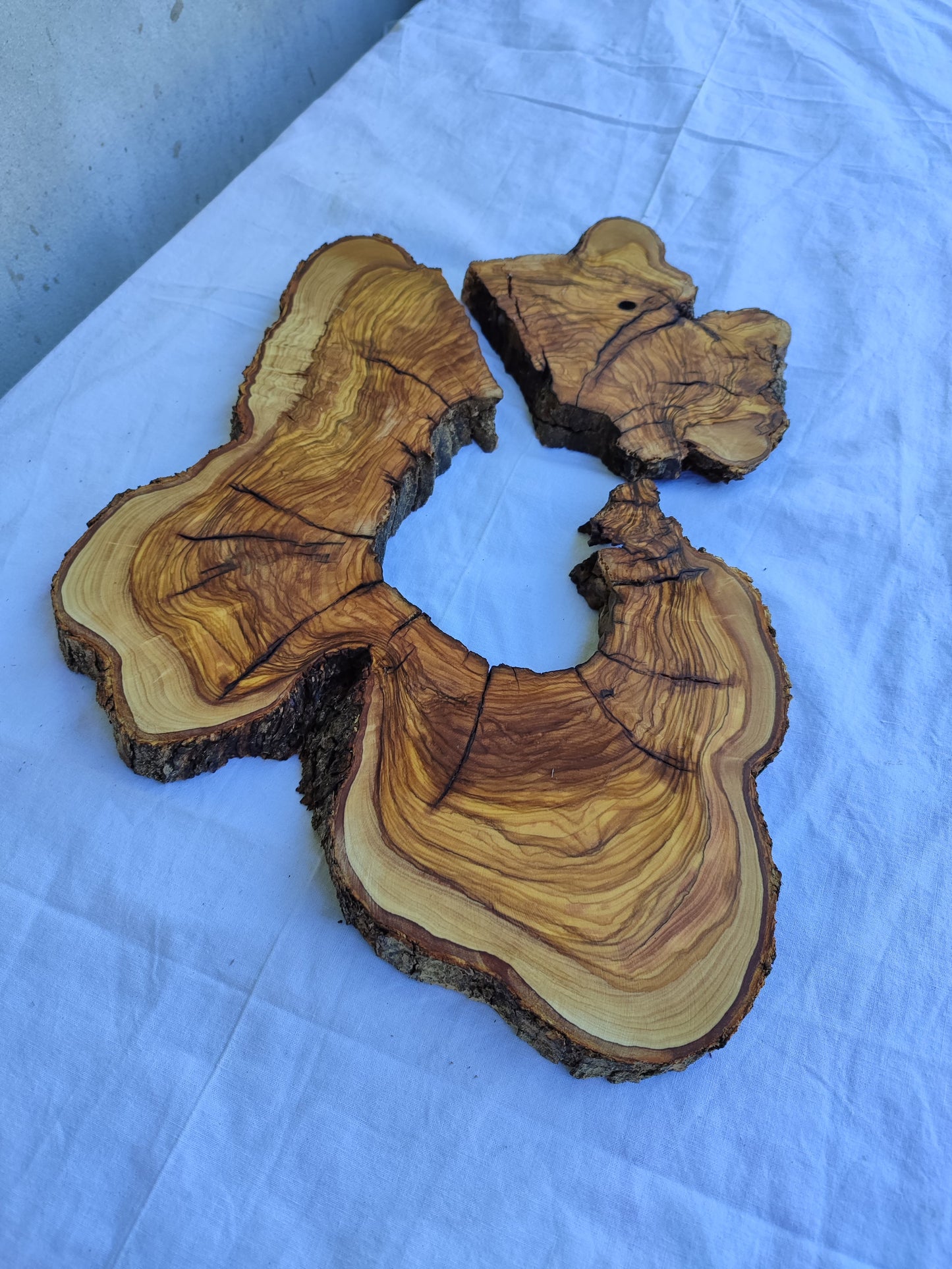 Rare Olive Wood Live Edge Slab 28x40cm - Ultra Dry Figured Lumber for Epoxy Resin Clock Guitar & Luxury Crafts
