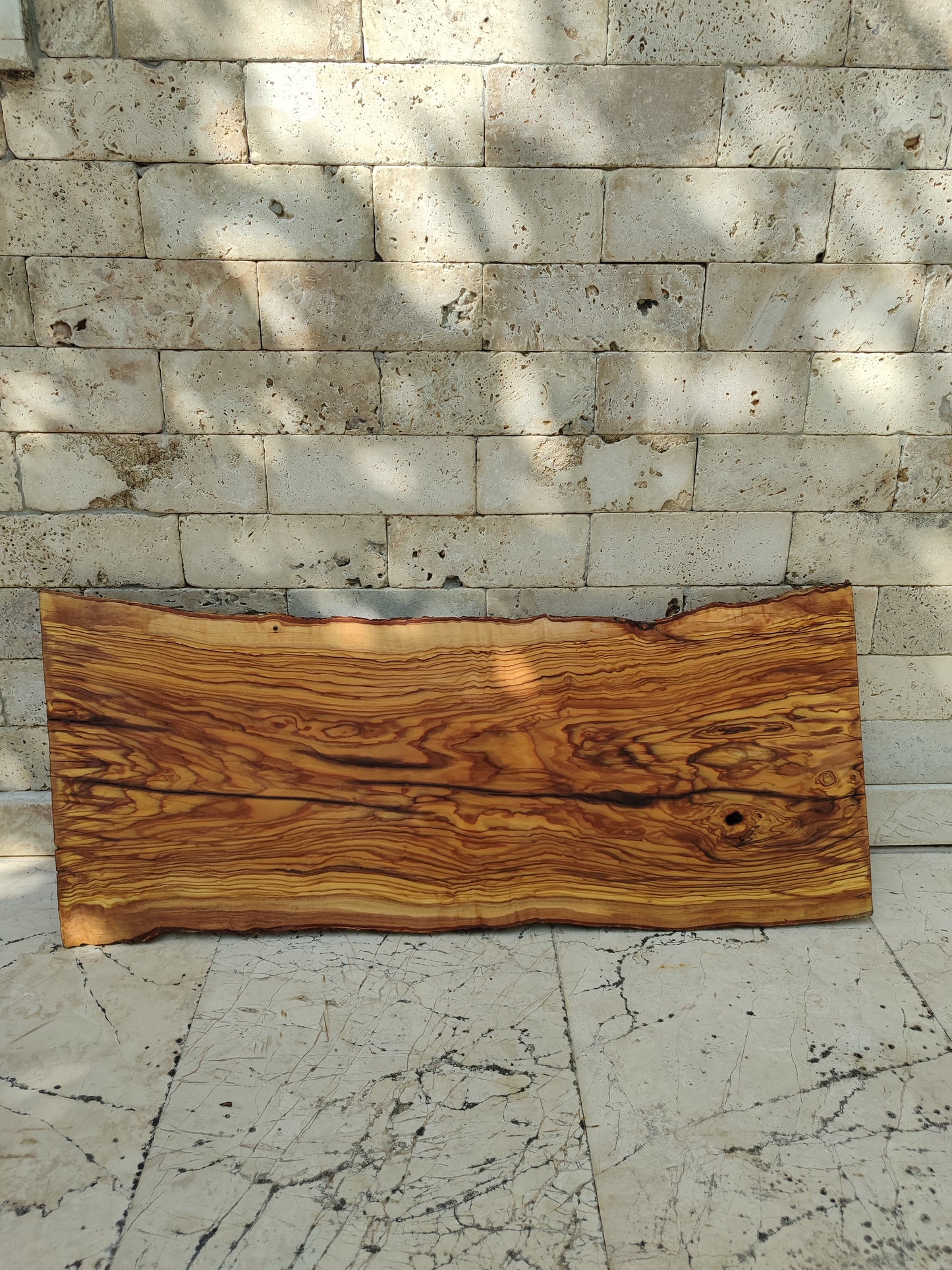 Rare Olive Wood Live Edge Slab – 33x78cm Premium Sustainable Luxury for Epoxy, Table & Craft