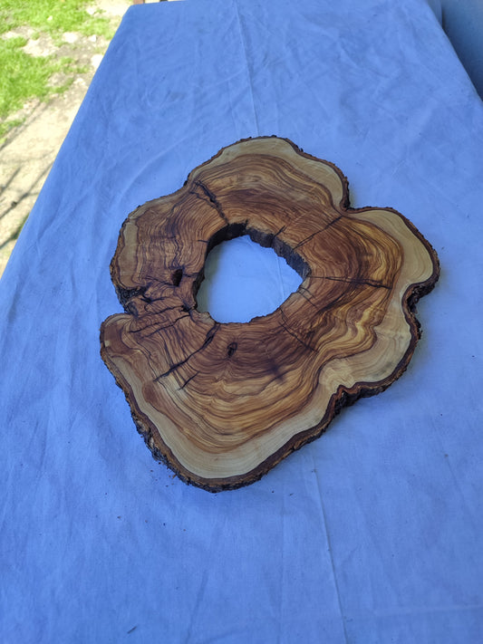 Rare Olive Wood Live Edge Slab 27x37cm | Super Dry 3% Moisture | Exotic Lumber for Epoxy Resin Luthier & Luxury Crafts